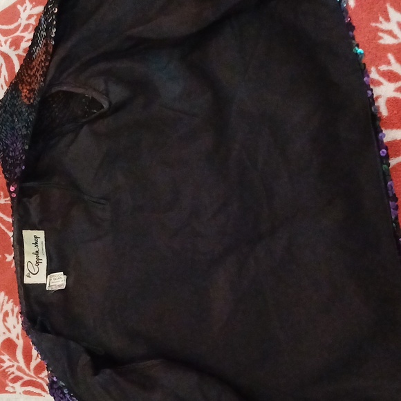 Coppola Shop vintage 70's sequin zig zag open cardigan jacket S M union made - Picture 12 of 16